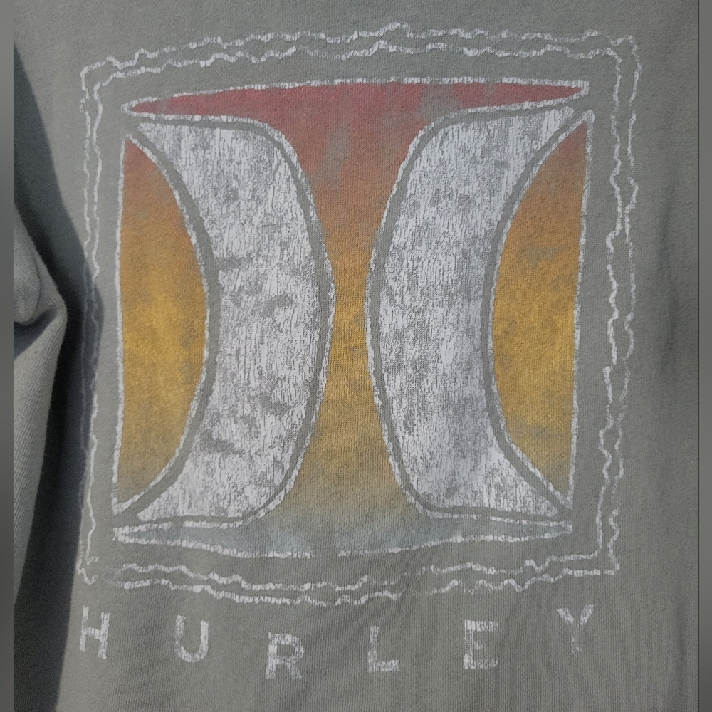 Hurley Light Green Logo Cropped Hoodie S Lightweight - Picture 3 of 6